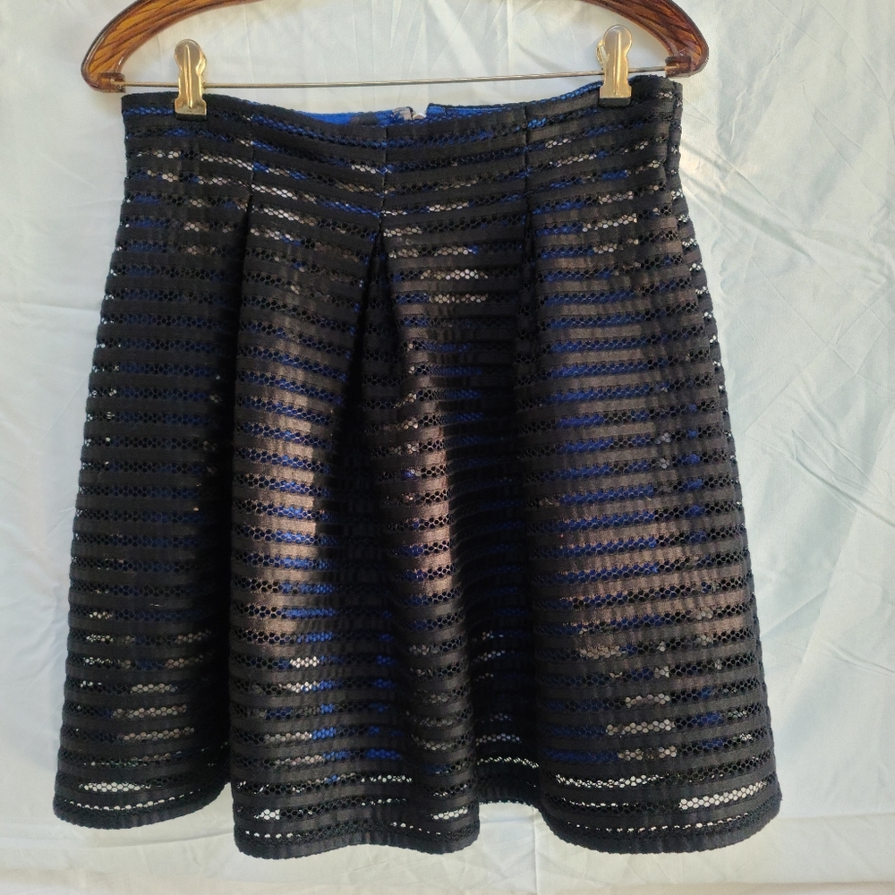 Mini Skirt. Large. Black w/ Blue underlay
